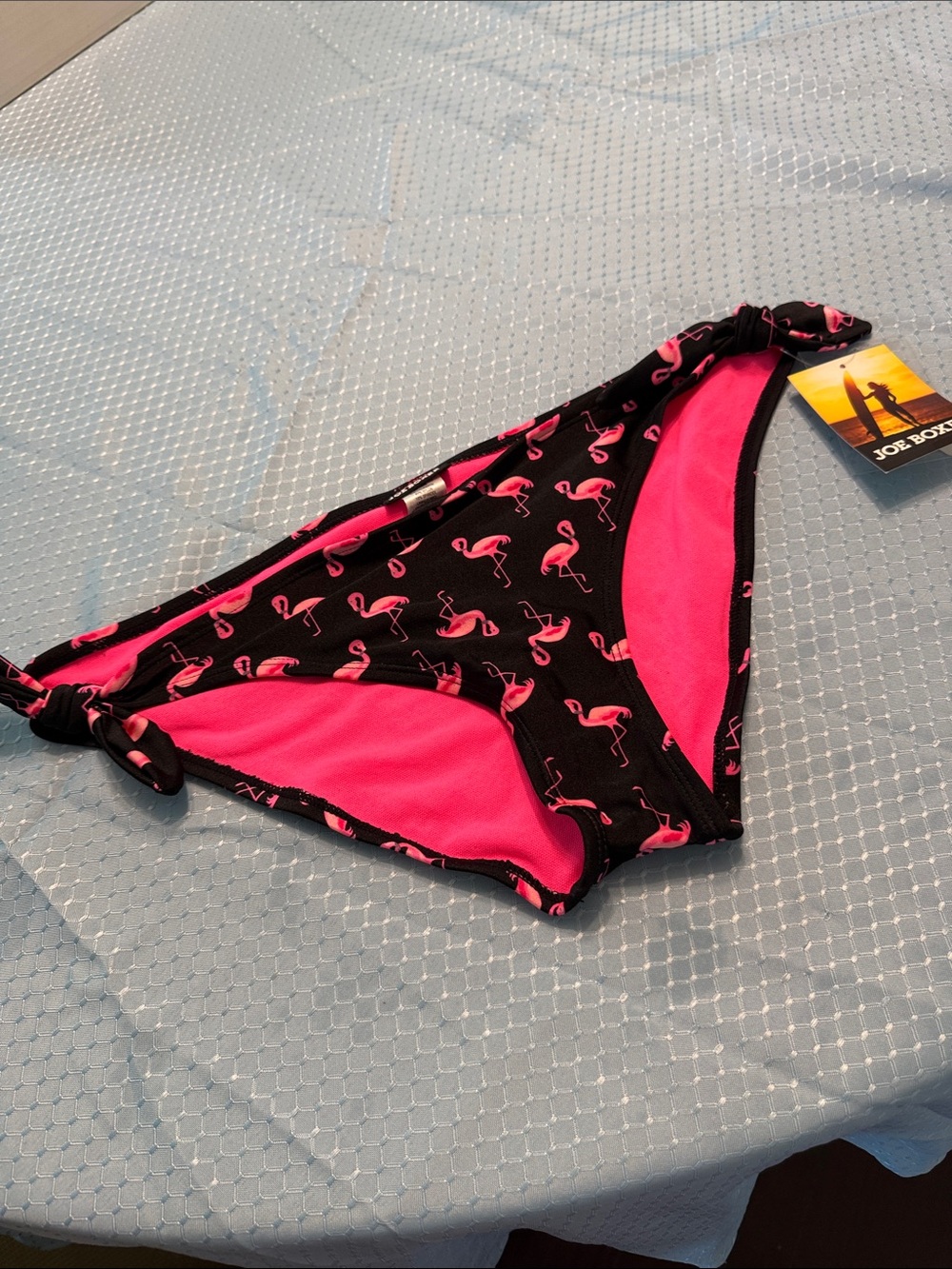 Joe Boxer Black Bikini Bottoms with Pink Flamingo Print